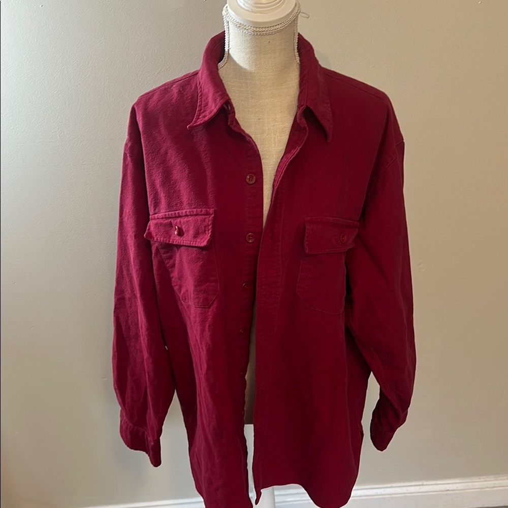 L.L. Bean Vintage Red Chamois Button Down Shirt